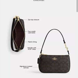Coach Black Wristlet with Gold Details